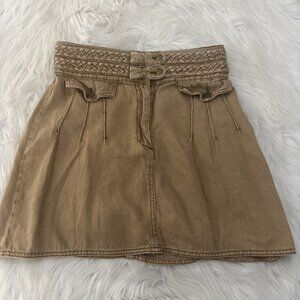 Free People womens size 6 pleated woven waist boho skirt